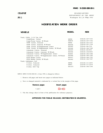 MWO92320280201 Technical Manual